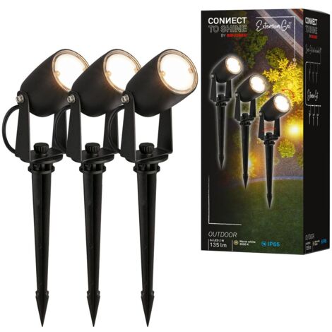 Faretto Con Picchetto Esterno Moderno Iris Plastica Nero Led 6W 3000K