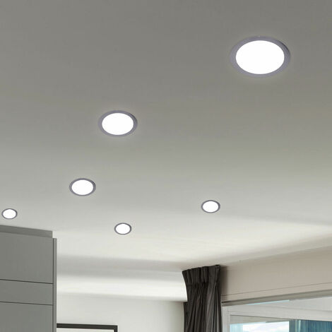 Faretto da incasso a LED da soffitto lampada da cucina faretto da incasso cromato plafoniera rotonda, 6W 500lm bianco caldo, PxH 8,5x1,5 cm, set da 6