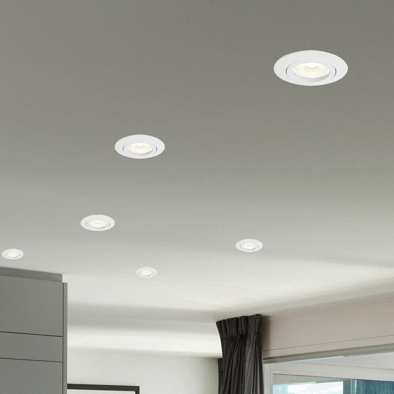 Image of Faretto da incasso a soffitto Lampada da incasso a soffitto led bianco, 3W 230lm bianco caldo, PxH 8,2 x 7,5 cm, set da 6
