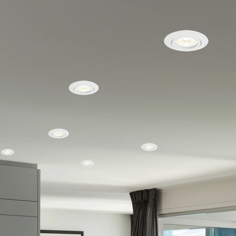 Faretto da incasso a soffitto Lampada da incasso a soffitto LED bianco, 3W 230lm bianco caldo, PxH 8,2 x 7,5 cm, set da 6