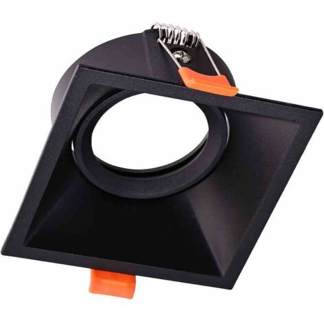 Faretto da incasso a soffitto quadrato orientabile 1xGU10 IP20 nero