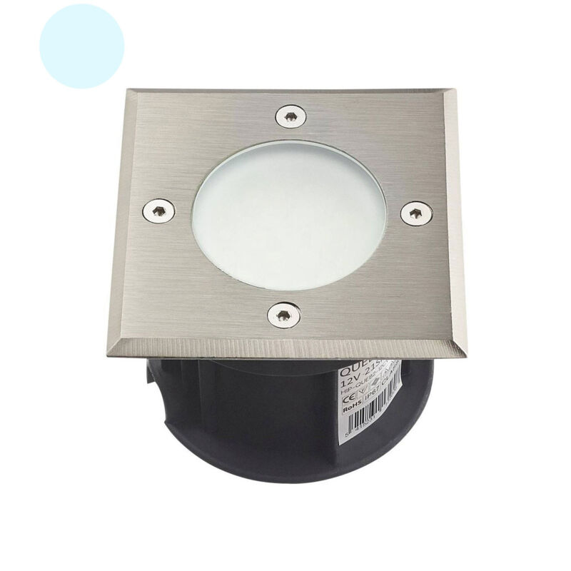 Image of Supporto Spot pavimento integrato Bianco del giorno 6000K 2W AC220-240V Impermeabile IP67 Square - foratura Frost del diffusore