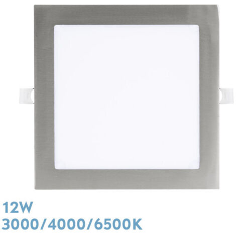 Faretto da incasso abaco 12w 3000-4000-6500k nichel 1080lm quadrato 1,3x17x17cm taglio 15d