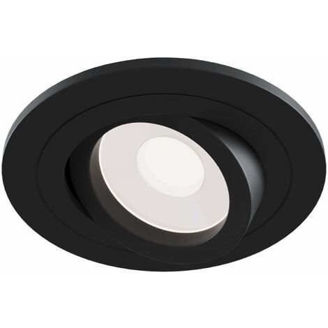 Faretto da incasso Downlight in Alluminio Atom Nero