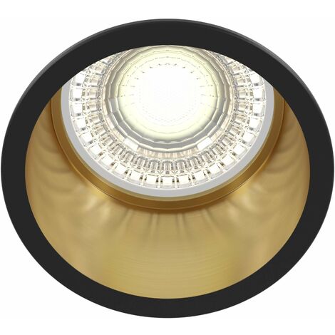 Faretto da incasso Downlight in Alluminio Reif Nero con Oro