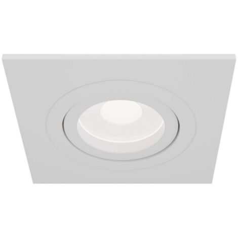Faretto Da Incasso Moderno Atom Alluminio Bianco 1 Luce Diffusore Tessile
