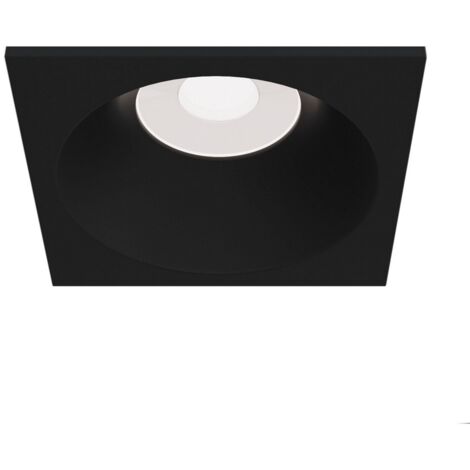 Faretto Da Incasso Moderno Zoom Quadrato Alluminio Nero 1 Luce