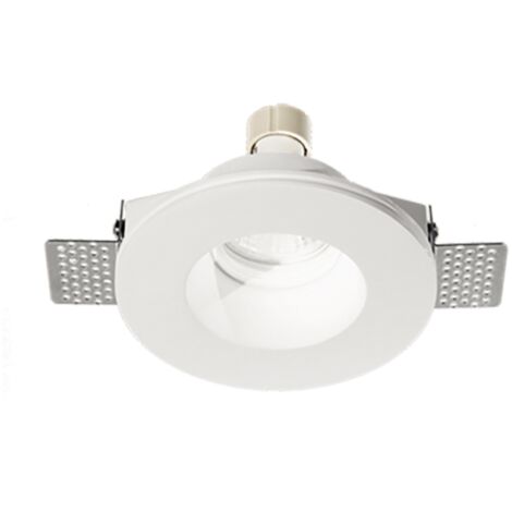 Faretto da incasso rotondo JAZZ in gesso verniciato Bianco D10 cm