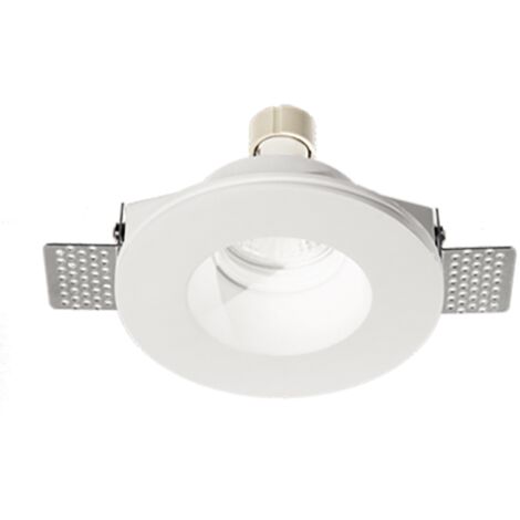 Faretto da incasso rotondo JAZZ in gesso verniciato Bianco D12 cm