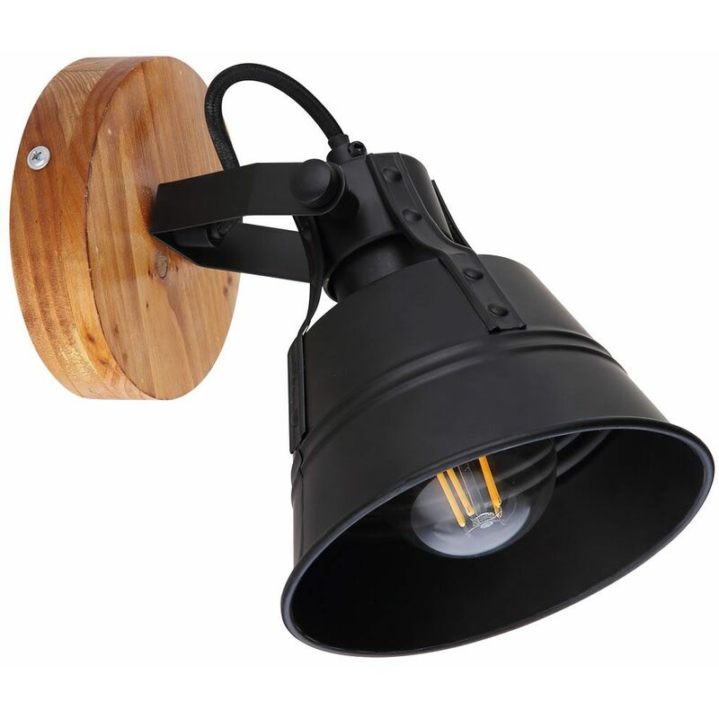 Image of Faretto da parete a filamento regolabile per illuminazione soggiorno lampada faretto nero in un set con lampadine a led