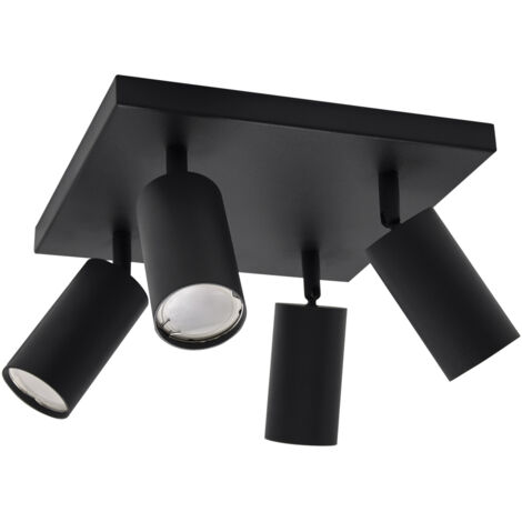 Faretto da parete e soffitto MANAM GU10 4D nero