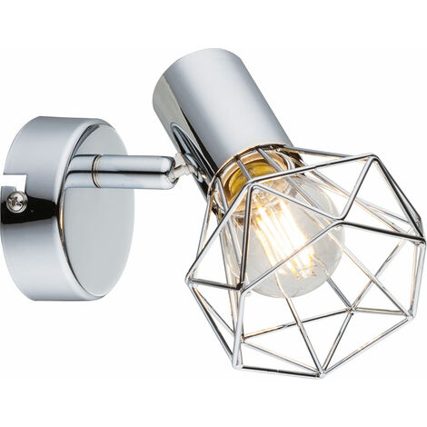 Faretto da parete lampada cromo soggiorno lavoro gabbia spot lampada orientabile Globo 54802-1 XARA I