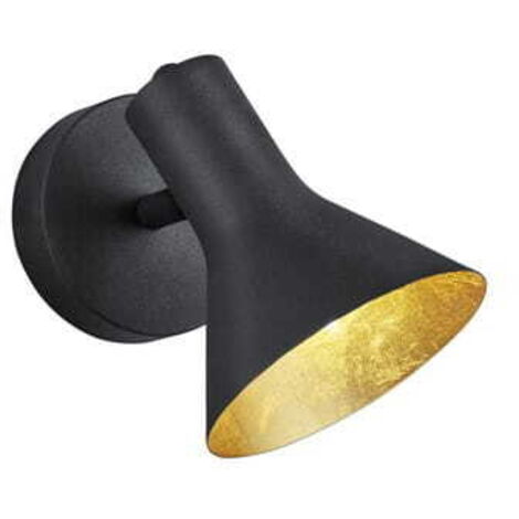 Faretto da parete NINA nero/oro metallo E14 RL R80161002
