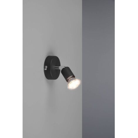 FARETTO DA PARETE PARIS 1 LUCE GU10 NERO