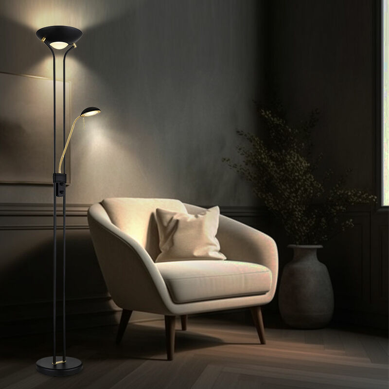Image of Faretto da soffitto a LED lampada da terra lampada da terra lampada da lettura lampada da soggiorno, dimmer flexo spot da lettura orientabile,