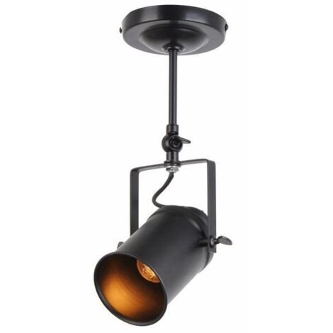 Faretto da soffitto Gemma nero metallo 1xE27 Reality
