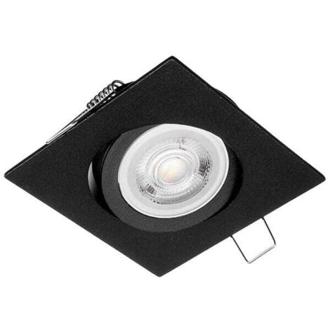 Faretto da soffitto quadrato, orientabile, IP20, Nero