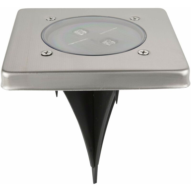 Image of Ranex 5000.406 Faretto a Pavimento Rotondo Solare a LED, Acciaio Inossidabile, Vetro Spazzolato
