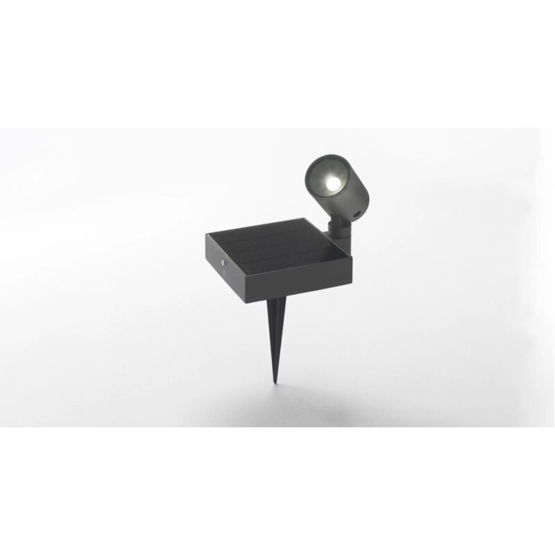 Spot de sol led solaire à batterie 1,3w avec photovoltaïque IP65 gris foncé