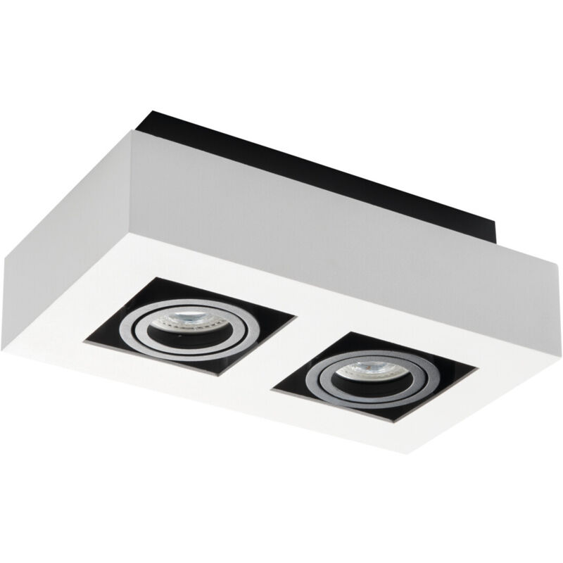 Tavolo bianco rettangolare - Alluminio - Orientabile - 2xGU10 - stobi