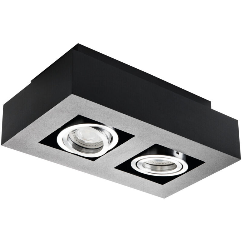 Kanlux - porta faretto decorativo stobi dlp lampada parete orientabile 2 luci nero GU10