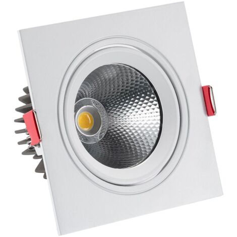 Faretto Downlight LED 10W Quadrato Madison Foro Ø 95 mm Bianco Caldo  3000K