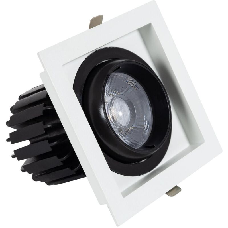 Image of Faretto Downlight LED 18W COB Orientabile 360º Quadrato Foro 125x125mm CRI90 Expert Color No Flicker Bianco Freddo 6000K