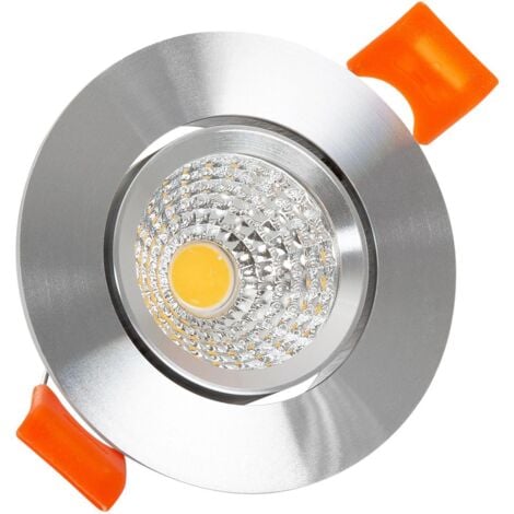 EFECTOLED Faretto Downlight LED 5W Circolare COB CRI90 Foro Ø 55 mm Argento Bianco Freddo No Flicker 5000K