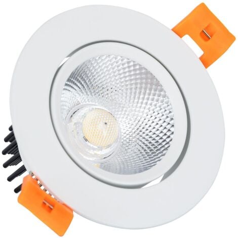 LEDKIA Faretto Downlight LED 7W Circolare COB CRI90 Foro Ø 70 mm Bianco Naturale No Flicker 4000K