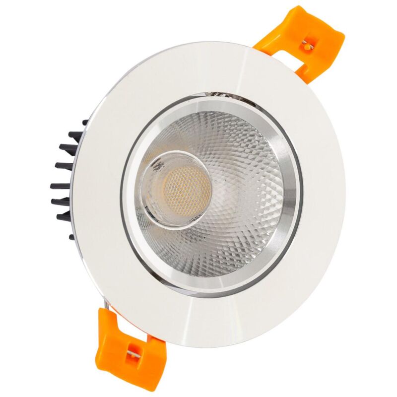 Image of Ledkia - Downlight led 7W cob Orientabile Circolare Argento Foro ø 70mm No Flicker Bianco Freddo 6000K