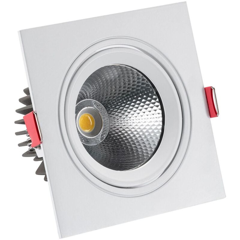 Faretto Downlight LED 10W Quadrato Madison Foro Ø 95 mm Bianco Caldo 3000K