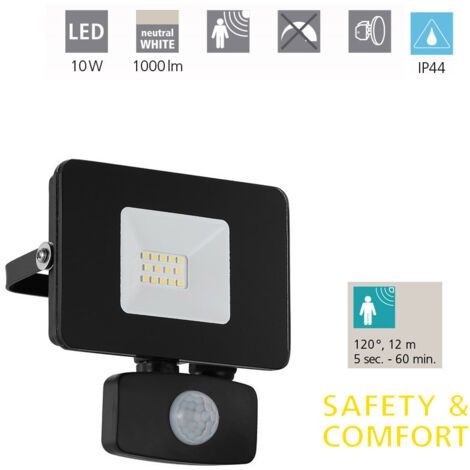 Faretto Esterno Moderno Faedo 3 Alluminio Nero Sensore Led H13,5Cm