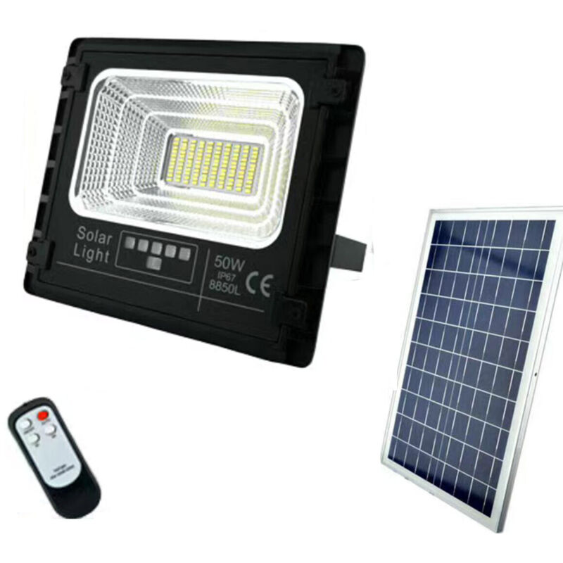 Faro Led Faretto Alta Luminosita' Pannello Solare Crepuscolare Tele...