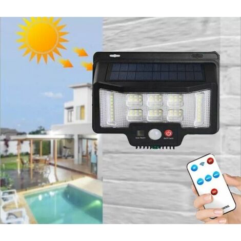 FARETTO FARO DA ESTERNO CON PANNELLO SOLARE 75 LED + 1 RGB CON TELECOMANDO TA202
