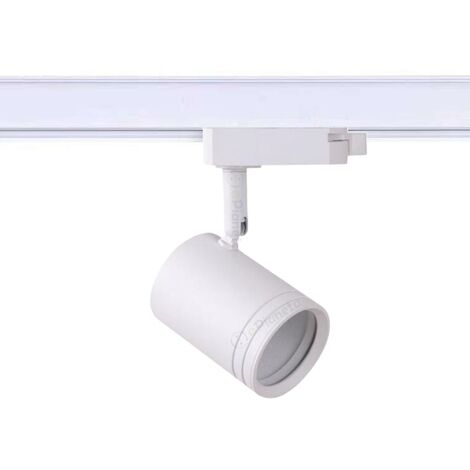 Faretto faro proiettore led per binario monofase con attacco GU10 orientabile bianco