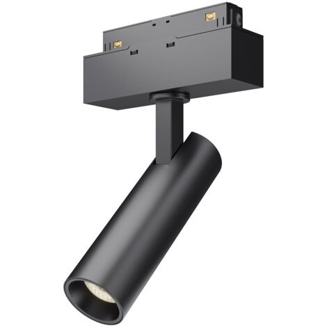 Faretto Focus Led Per Binario Moderno Alluminio Nero Luce Calda 7W