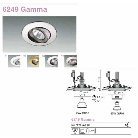 Egoluce 6249.01 - Faretto da incasso GAMMA GU10 orientabile bianco