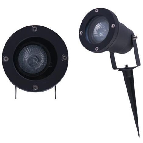 FARETTO GIARDINO CON PICCHETTO GU10 NERO PAPILLON - SCATOLA (EX 50136)