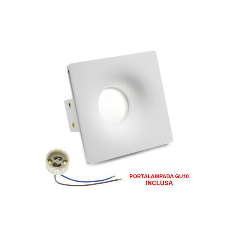 FARETTO IN GESSO 125X125MM QUADRATO GU10 INCL.- 1,0 pz