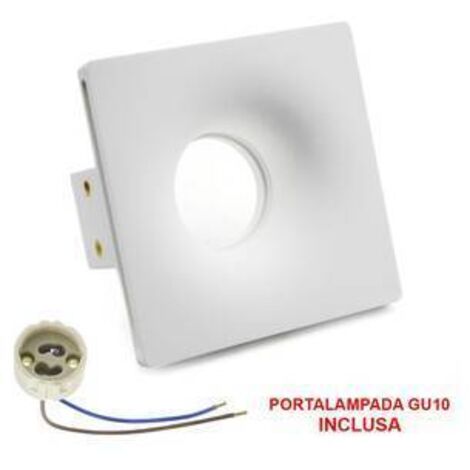 FARETTO IN GESSO 125X125MM QUADRATO GU10 INCL.