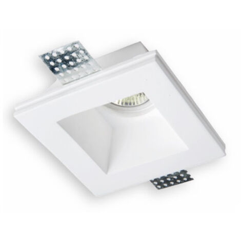 Faretto in gesso quadrato alto Ledco Bianco GE1020