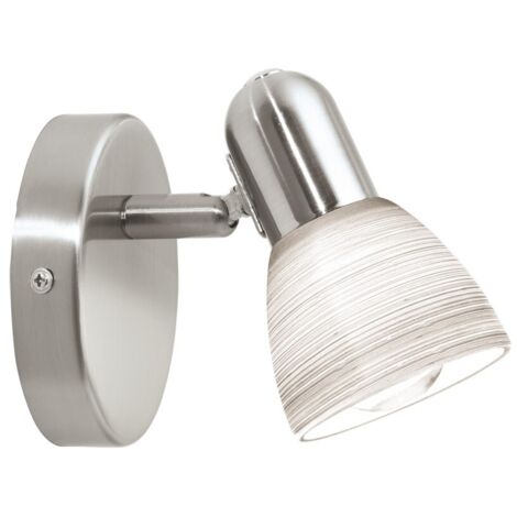 Faretto in Metallo Vetro E14 Lampada Parete Illuminazione Interno Dakar EGLO