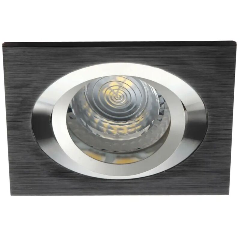 Image of Porta faretto incasso alluminio decorativo nero orientabile 1 luce GU10 quadrato