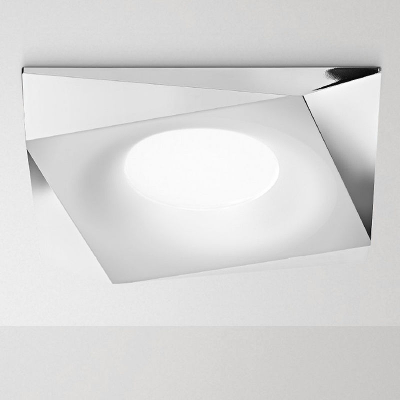 Image of Faretto incasso alluminio gea led janus q led spot incasso bianco opaco cromo interno gu10 ip20, finitura metallo cromo lucido - Cromo lucido