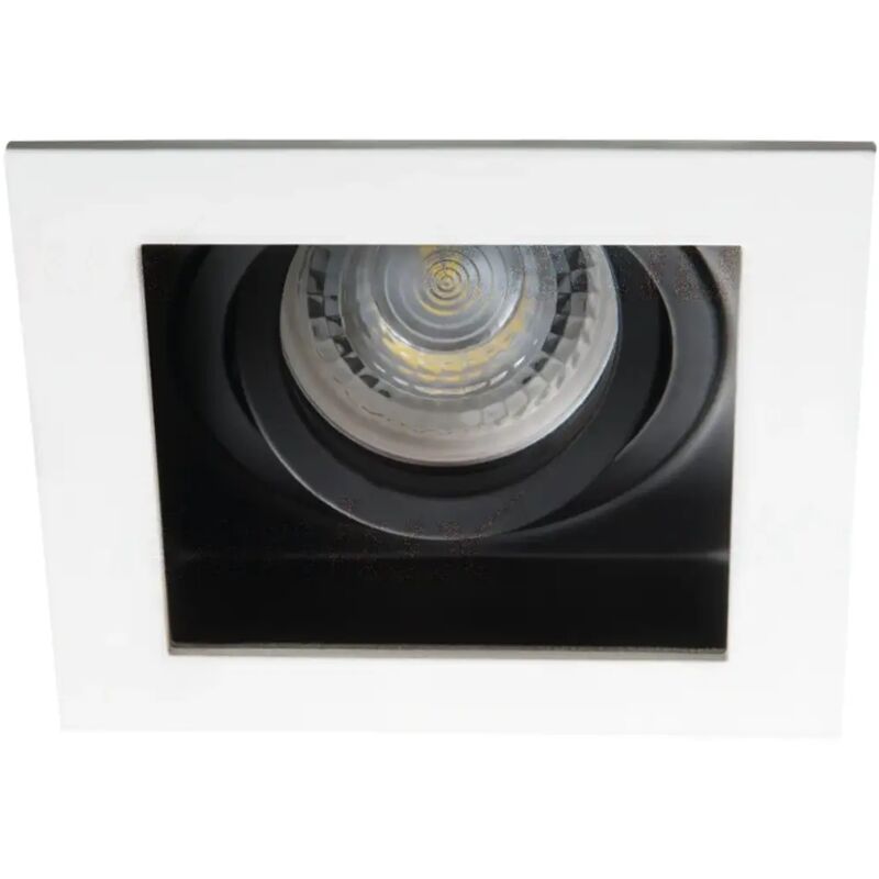 Image of Kanlux - porta faretto incasso aret doppio colore quadrato 1 luce orientabile bianco GU10
