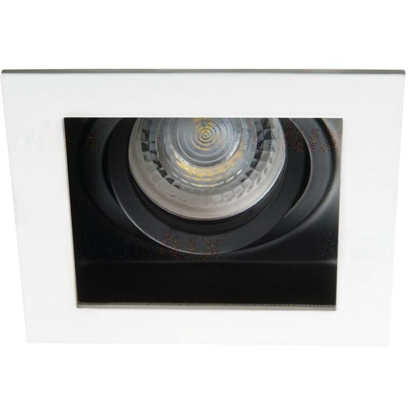 Kanlux - porta faretto incasso aret doppio colore quadrato 1 luce orientabile bianco GU10