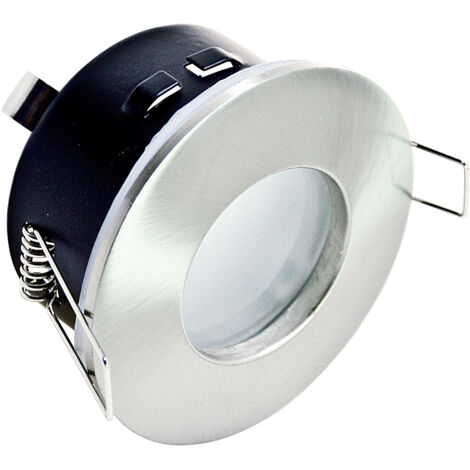 Faretto Incasso Bath Tondo Alluminio Nickel Satinato 1 Luce Gu10