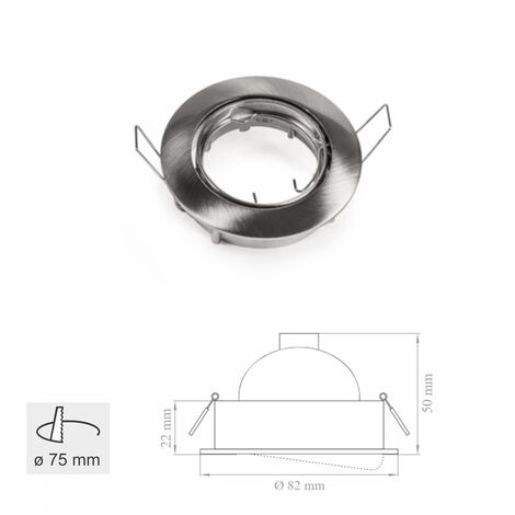 Faretto Incasso Dicronico Orientabile D50 12V Cromo senza lampada