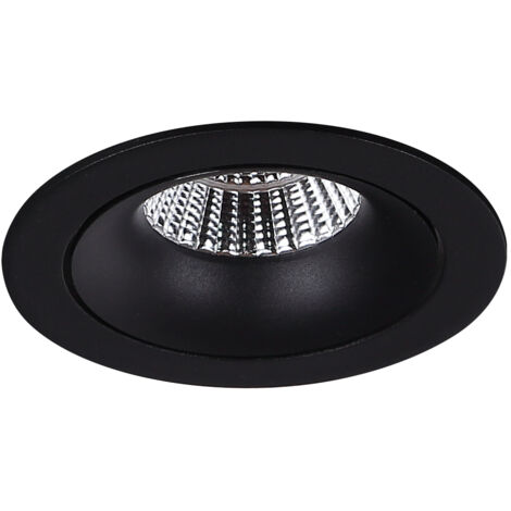 Faretto incasso dimmerabile nero tondo LED 8W ARYA Maxlight