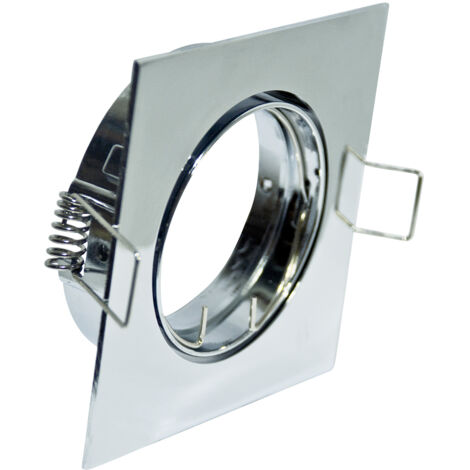 Faretto Incasso Fun Orientabile Quadrato Alluminio Cromo 1 Luce Gu10 8,4X8,4Cm